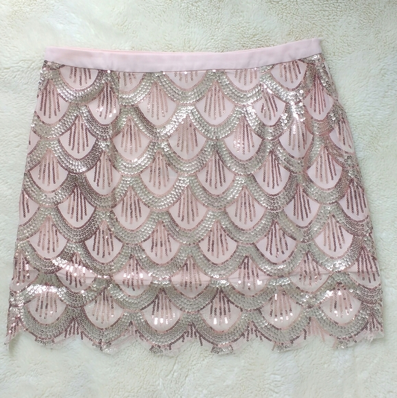 Free People Dresses & Skirts - Free People Sequin Scallop Pink Skirt Medium